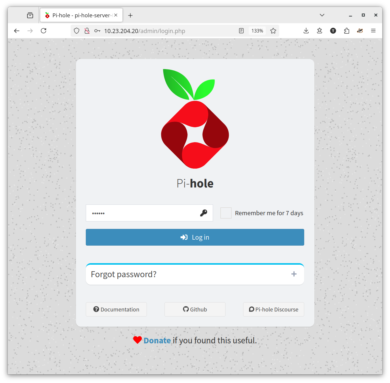 Pi-Hole Login